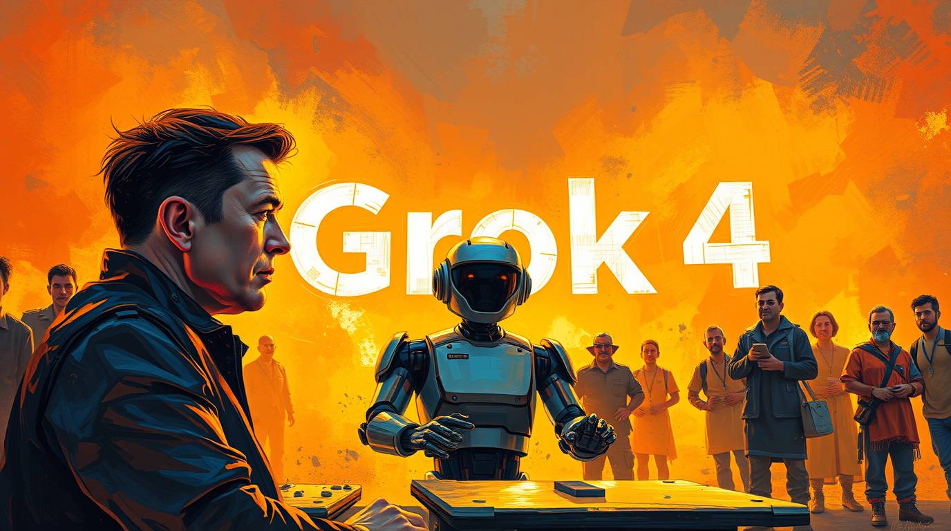 Elon Musk's Grok 4 AI Chatbot launch announcement on the X platform